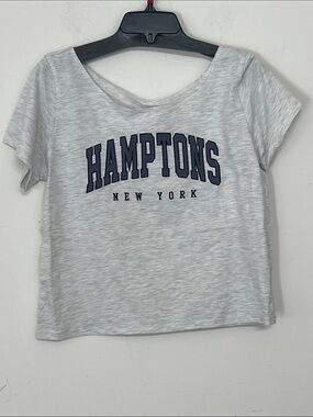 🌞Organic Collective Hamptons Graphic Tee - Light Heather Top women size L